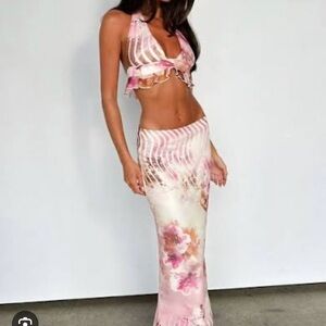 Floral Maxi Skirt and Shirt